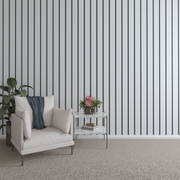 Ekena Millwork 94H x 3/8T Adjustable PVC Slat Wall Panel Kit w/ 4W Slats, Unfinished contains 11 Slats SWP55X94X0375UN - main